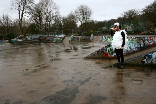 Title: "Lost Sheep in Glasgow ('Shite' Skate Park)" Artist: Blake Peterson + Zoe Phillips Media: Large Format Digital Photograph Dimensions: 23.4" x 33.1" Year: 2011