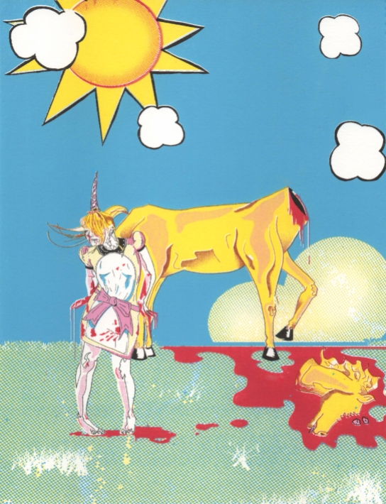 Title: "the Story of the Unicorn" by Blake Peterson (2009) Media: Lithograph Dimensions: 9.5 x 7.5 inches Edition Info: 10